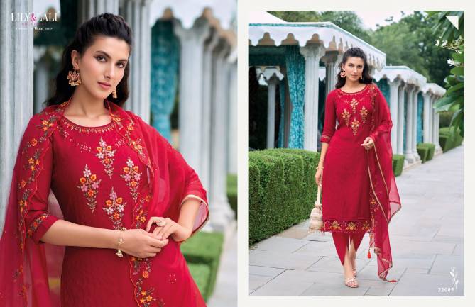 Masoom By Lily And Lali Jacquard Viscose Silk Kurti With Bottom Dupatta Wholesale Online